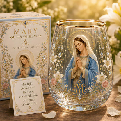 DivineSip – Vaso de cristal Sagrado Corazón de Jesús