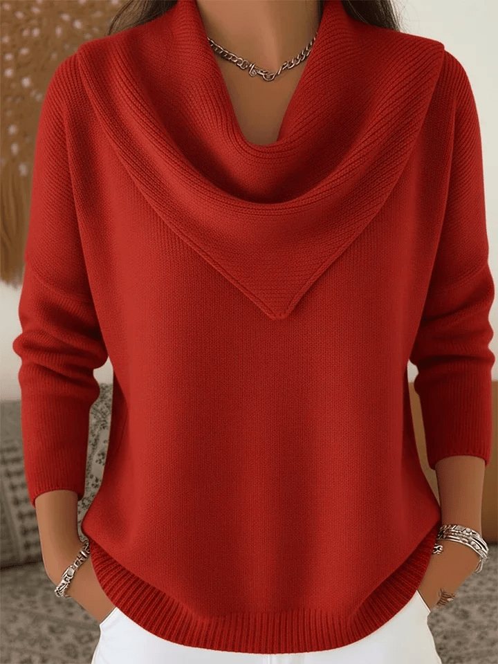 AuraKnit – Dreieck-Ausschnitt-Pullover