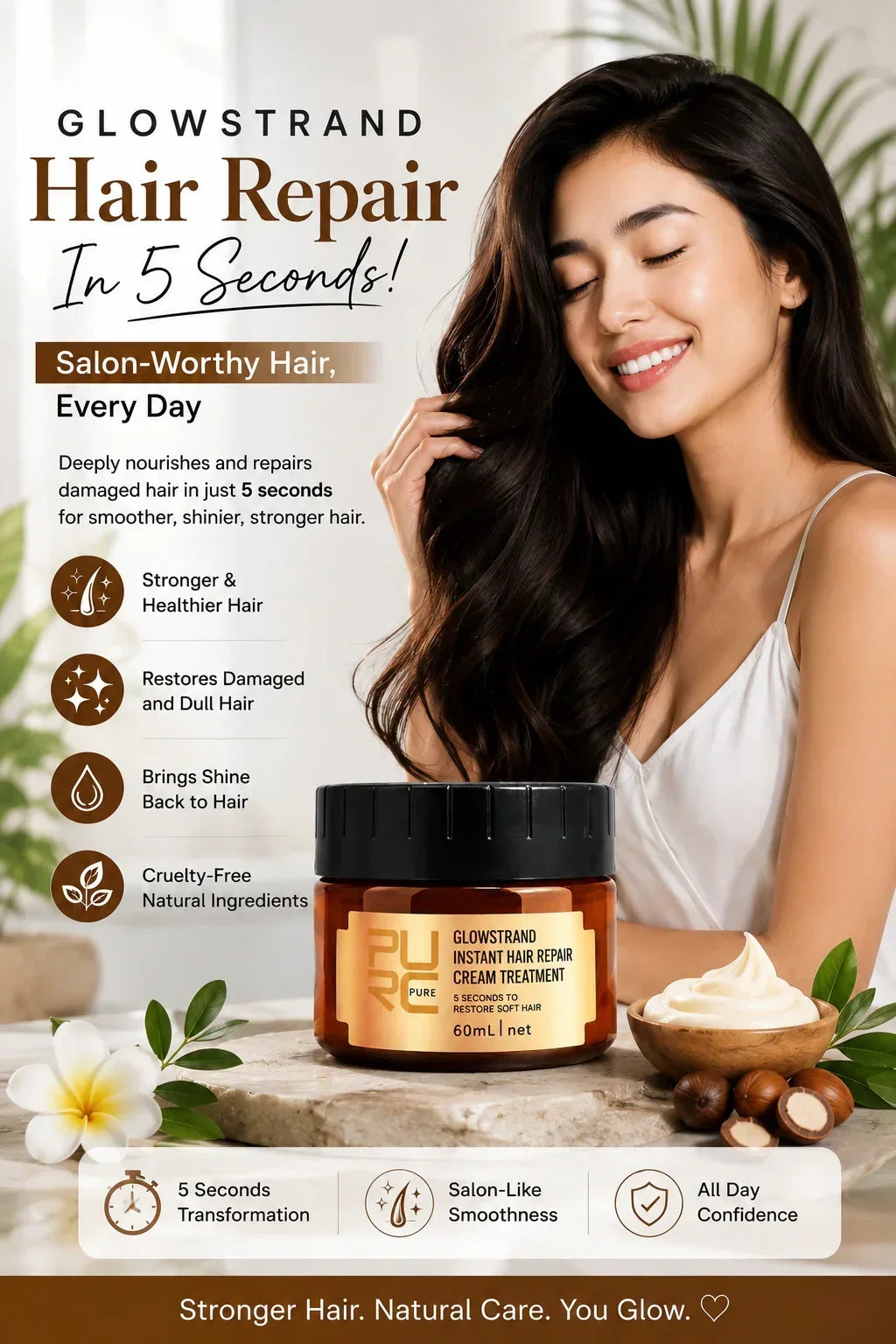 GlowStrand – Tratamiento en Crema Reparador Capilar Instantáneo
