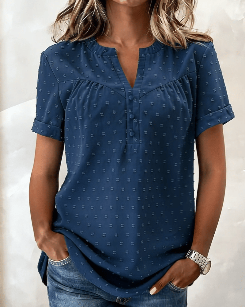 VivaLinen – Alltags-Bluse mit V-Ausschnitt