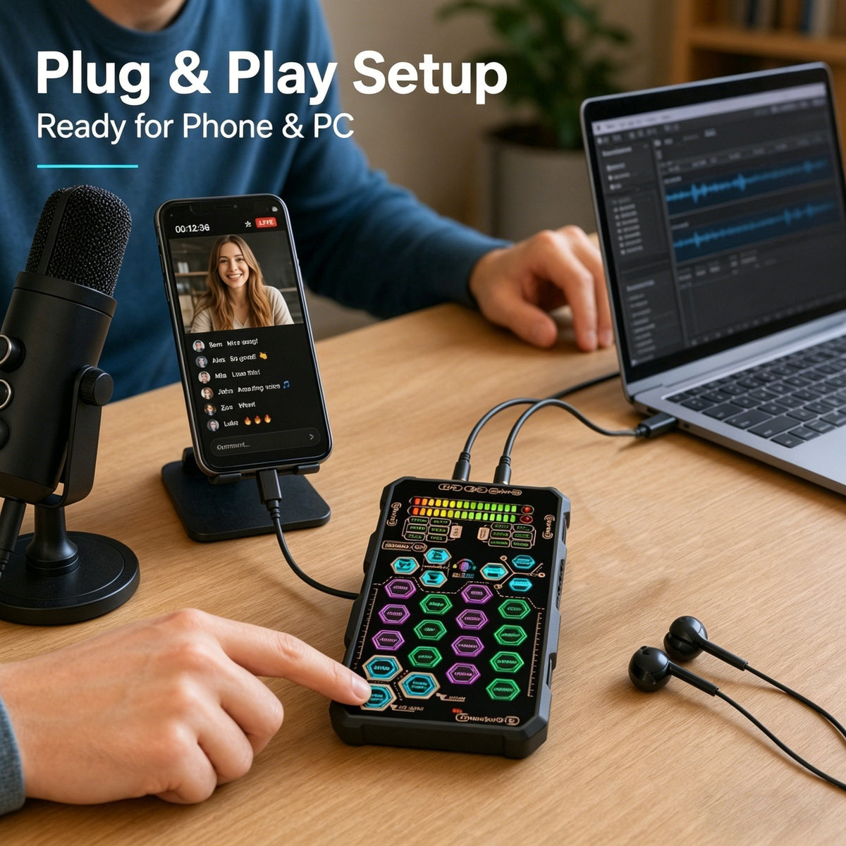 SoundMorph – Tarjeta Cambiador de Voz Portátil en Vivo