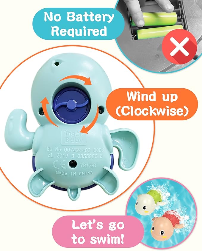 TinyTide - Set de juguete interactivo de tortugas para el baño