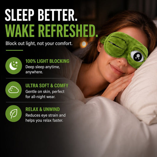 FroggyNap – Lustige 3D-Frosch-Schlafmaske