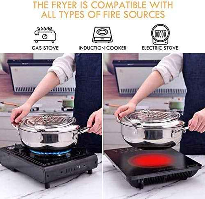 CookForge – Sistema de sartén y rejilla de control de aceite de acero inoxidable de primera calidad