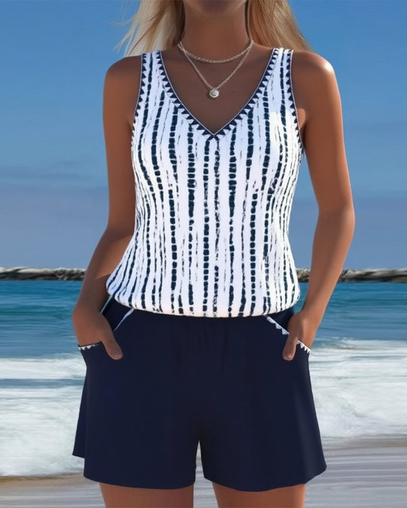 CoastalEase Tankini – Urlaubsschwimmbekleidung