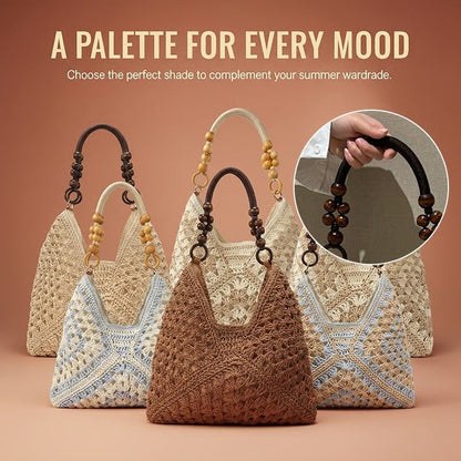 PalmAura - Bolso de Hombro de Paja