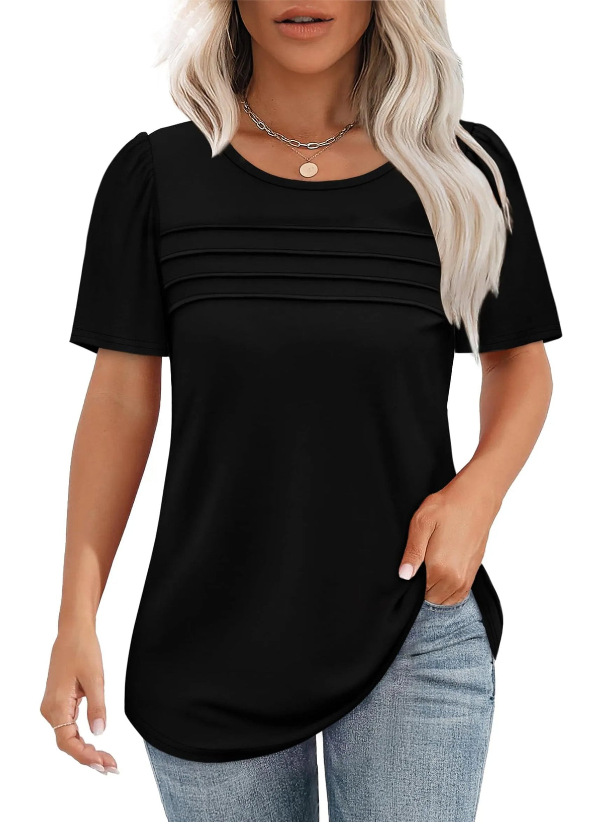 AirSilk – Camiseta de moda plisada ligera