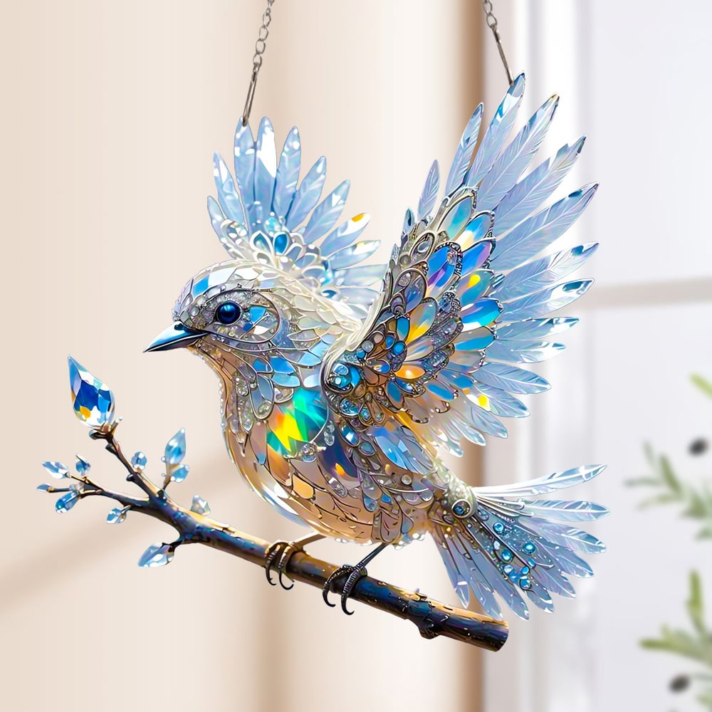 BlueWing Harmony – Doppelseitiger Acryl-Vogel