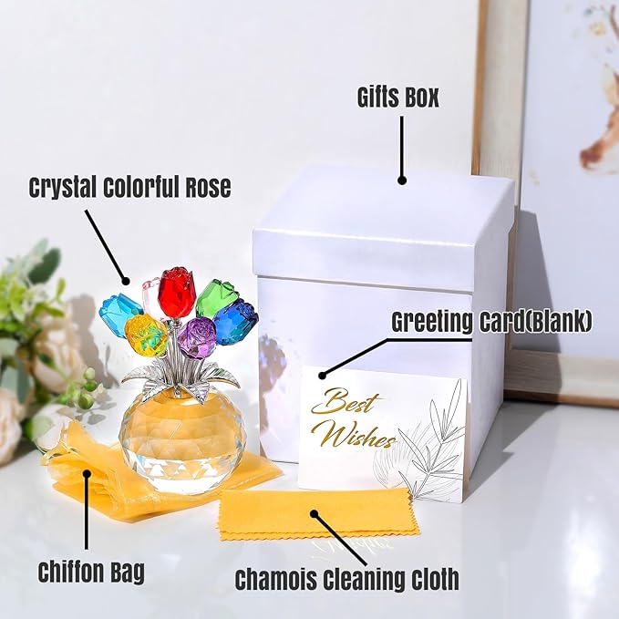 EternaPetal – Mehrfarbige Kristallrose als Geschenk