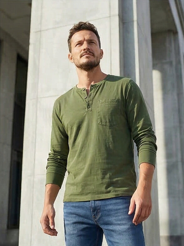Theodore | Klassisches Vintage-Langarmshirt
