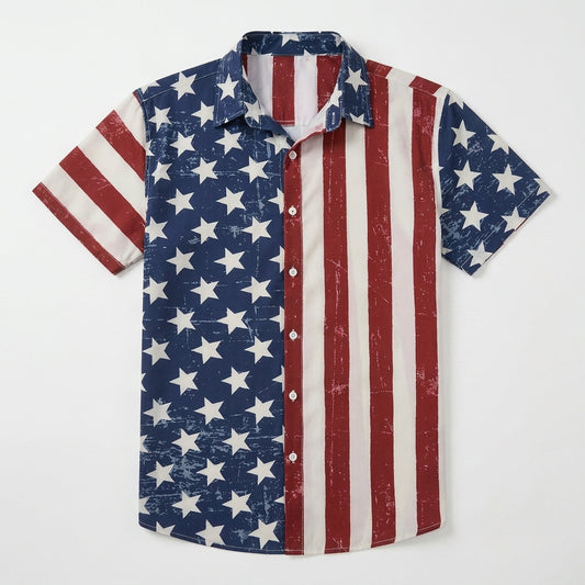 FreedomFlora – Tropenhemd mit amerikanischer Flagge