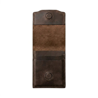 HeritageCraft – Cartera vintage de cuero de plena flor con broche a presión