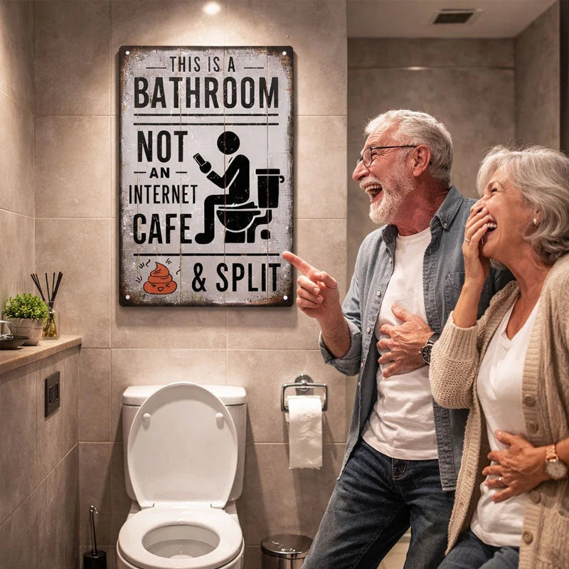 Badezimmer-Café geschlossen – Lustiges Metallschild