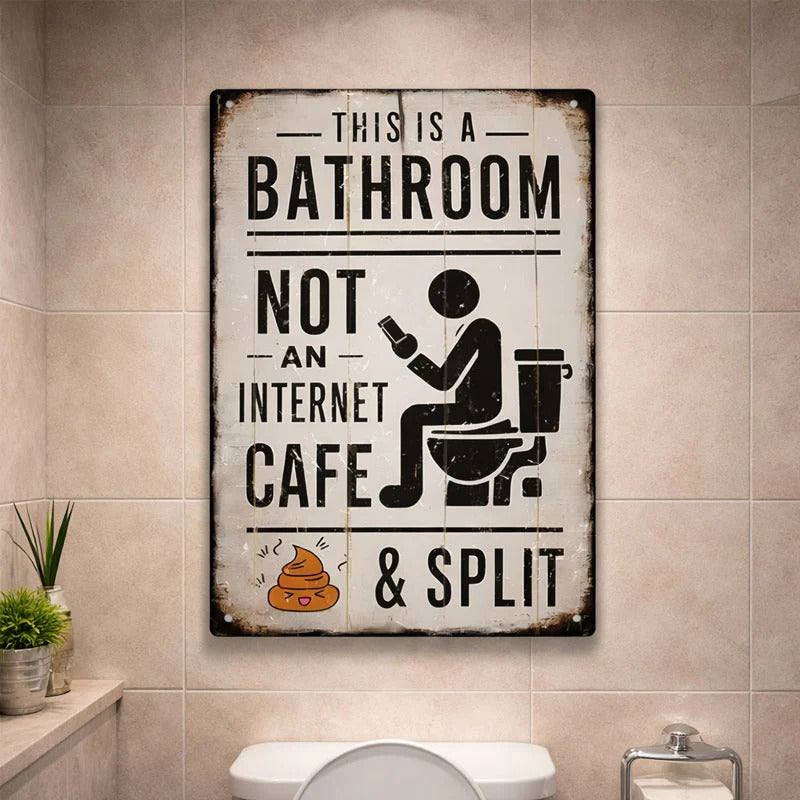 Badezimmer-Café geschlossen – Lustiges Metallschild