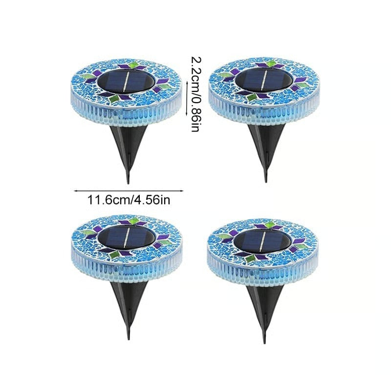 NightMosaic – Luces solares LED de camino impermeables