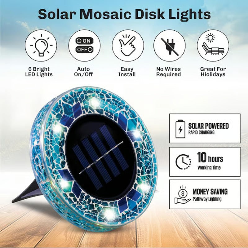 NightMosaic – Luces solares LED de camino impermeables