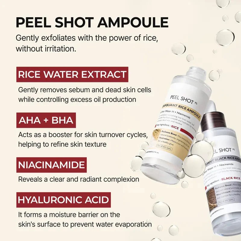 SkinAura – Suero Ampolla Exfoliante Suave de Arroz Negro