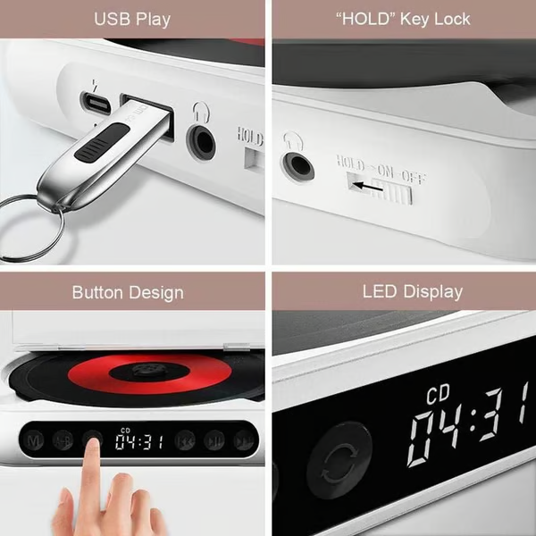 SoundCarry – Reproductor de CD Bluetooth portátil