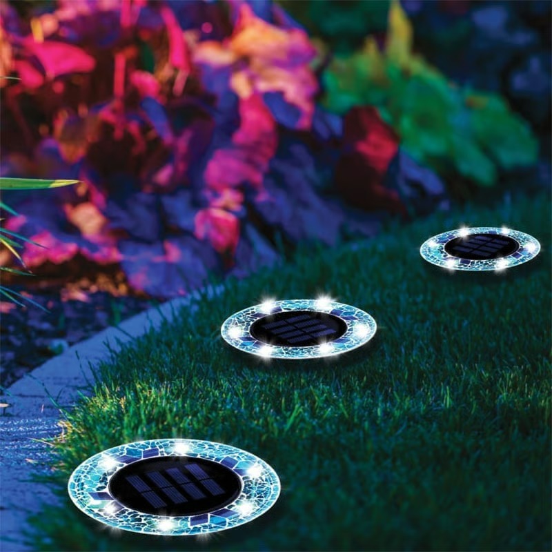 NightMosaic – Luces solares LED de camino impermeables