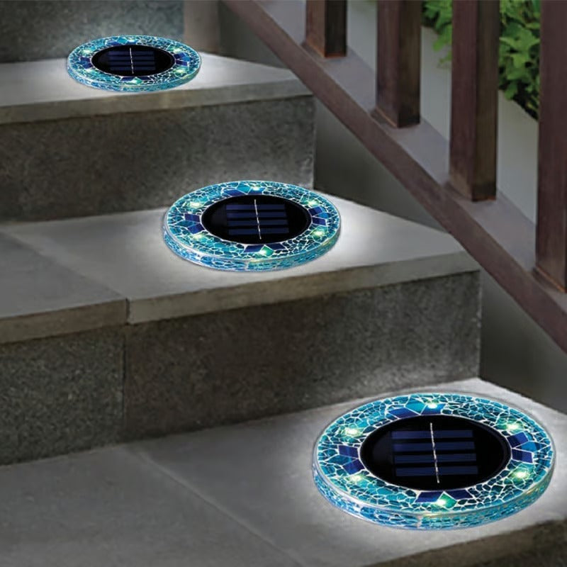 NightMosaic – Luces solares LED de camino impermeables