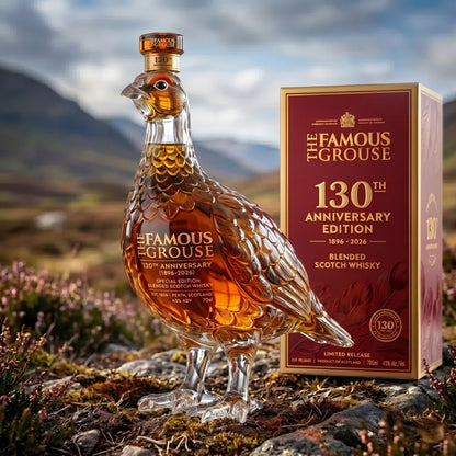 Botella de whisky escocés mezclado The Famous Grouse Edición 130 Aniversario