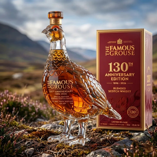 Botella de whisky escocés mezclado The Famous Grouse Edición 130 Aniversario