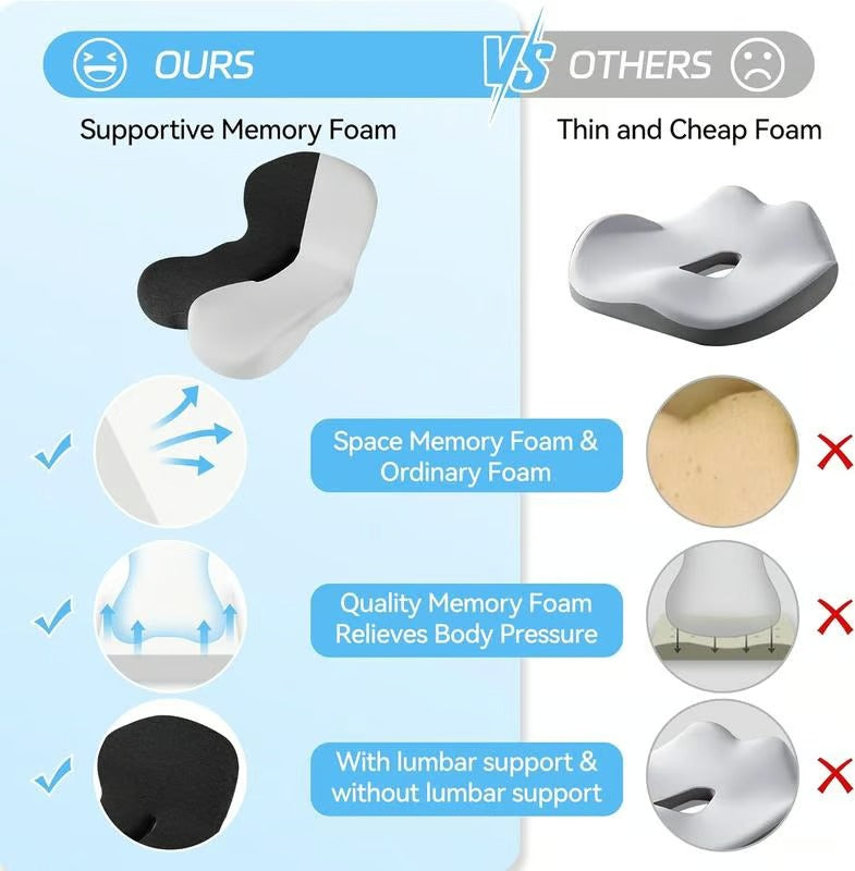 ComfyGrip – Rutschfestes Sitzkissen aus Memory-Schaum