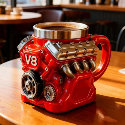 ⚡Ultimative V8-Motor Edelstahl-3D-Tasse & ein Traum für jeden Autoliebhaber✨