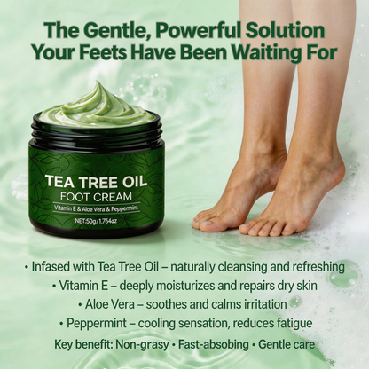 AloeSoothe – Crema hidratante para pies con aloe vera y árbol de té