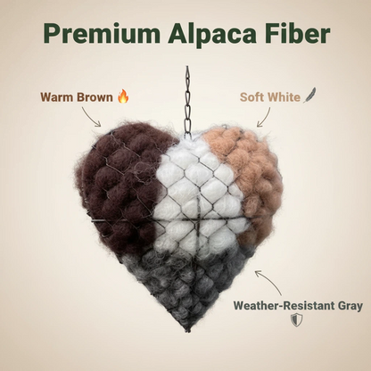 Corazón anidadero de fibra de alpaca hecho a mano