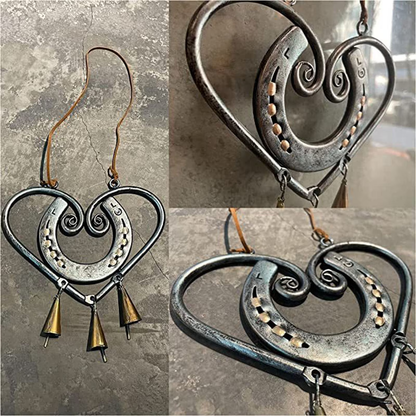 HeartForge – Campanilla de Viento de Herradura con Forma de Corazón