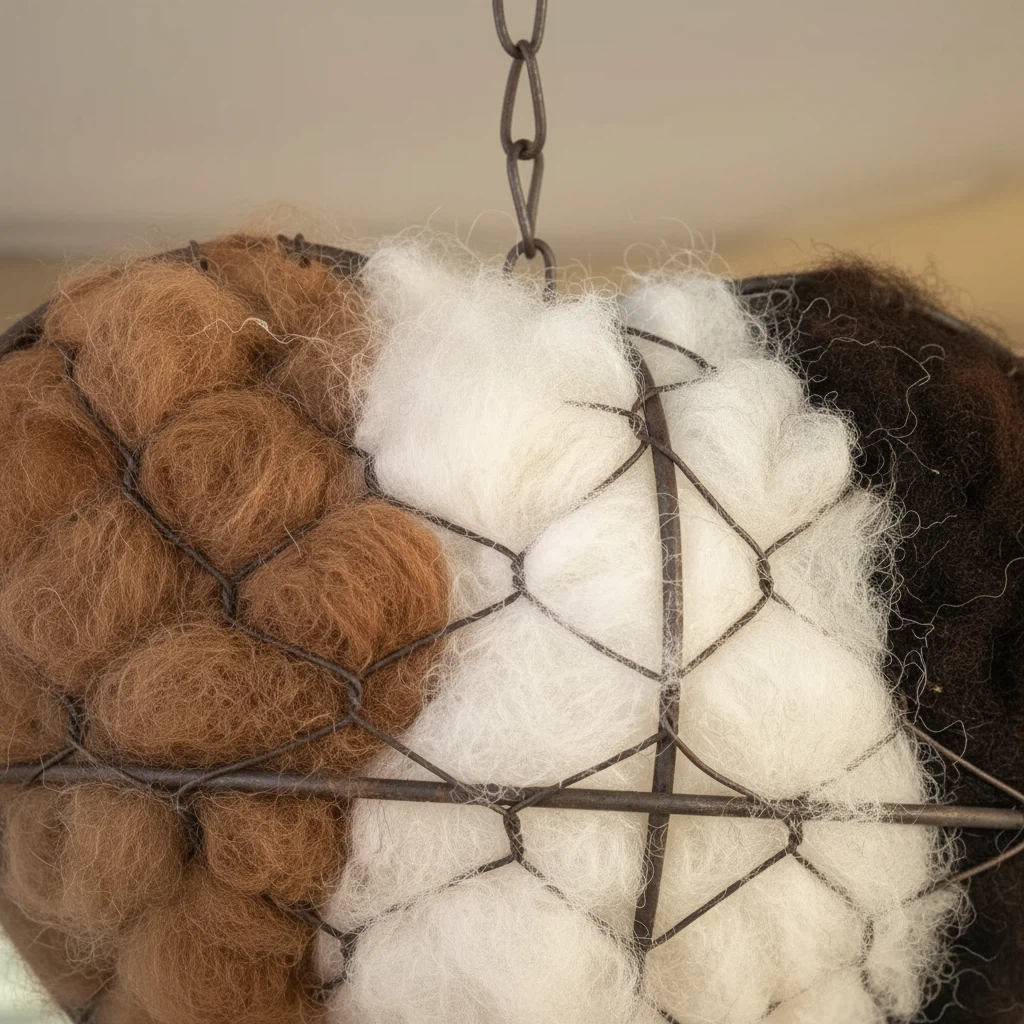 Corazón anidadero de fibra de alpaca hecho a mano