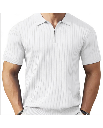 VELLANO™ — Polo de Punto Acanalado con Cremallera