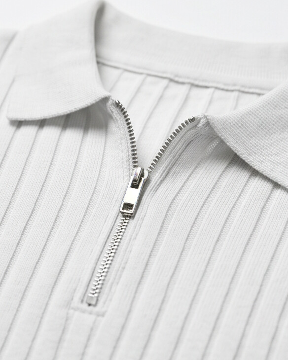 VELLANO™ — Polo de Punto Acanalado con Cremallera