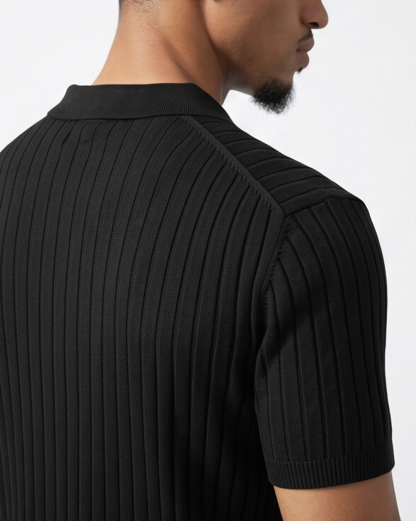 VELLANO™ — Polo de Punto Acanalado con Cremallera
