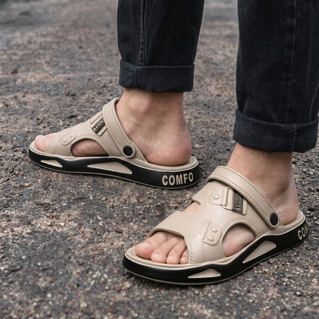 Stratford — Sportliche Pantolette mit verstellbarem Riemen