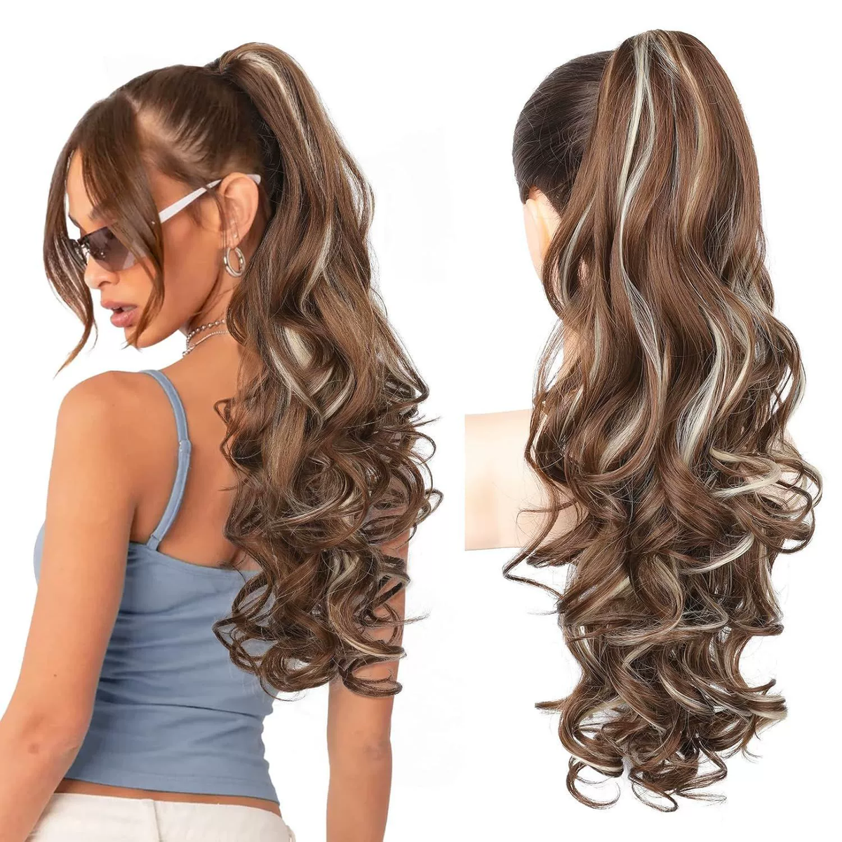 LunaLocks – Extensión de cola de caballo con ondas glamurosas