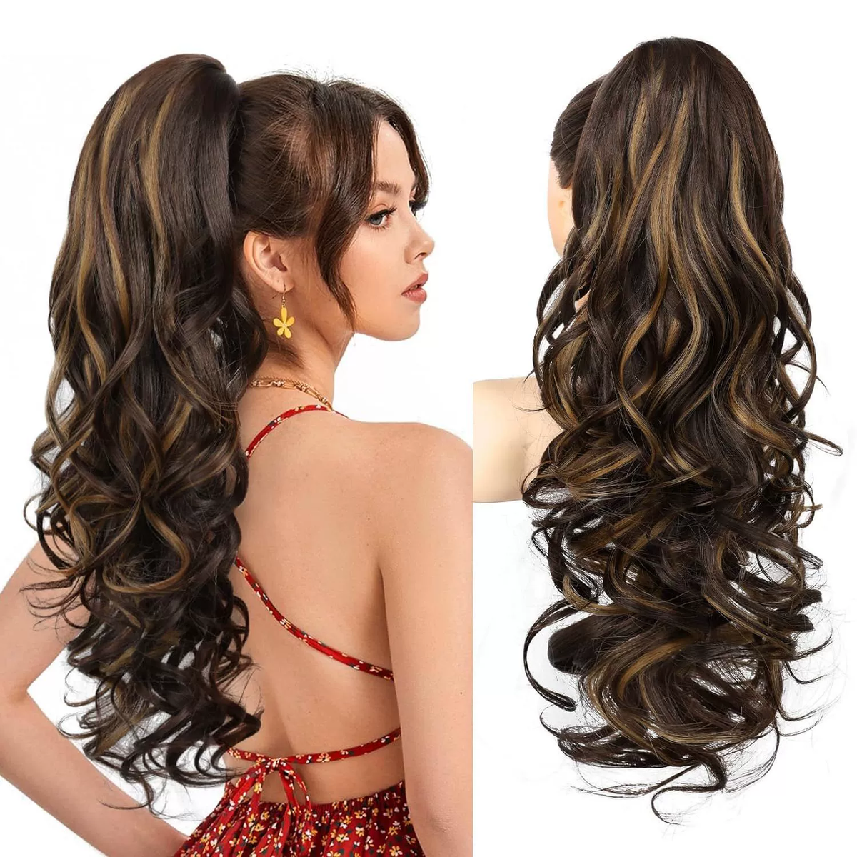 LunaLocks – Extensión de cola de caballo con ondas glamurosas