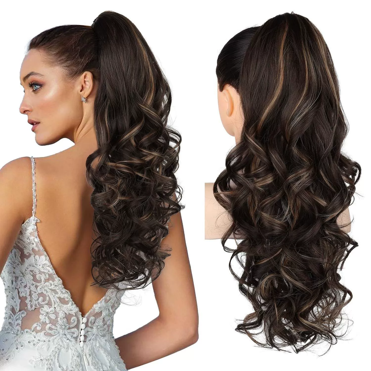 LunaLocks – Extensión de cola de caballo con ondas glamurosas