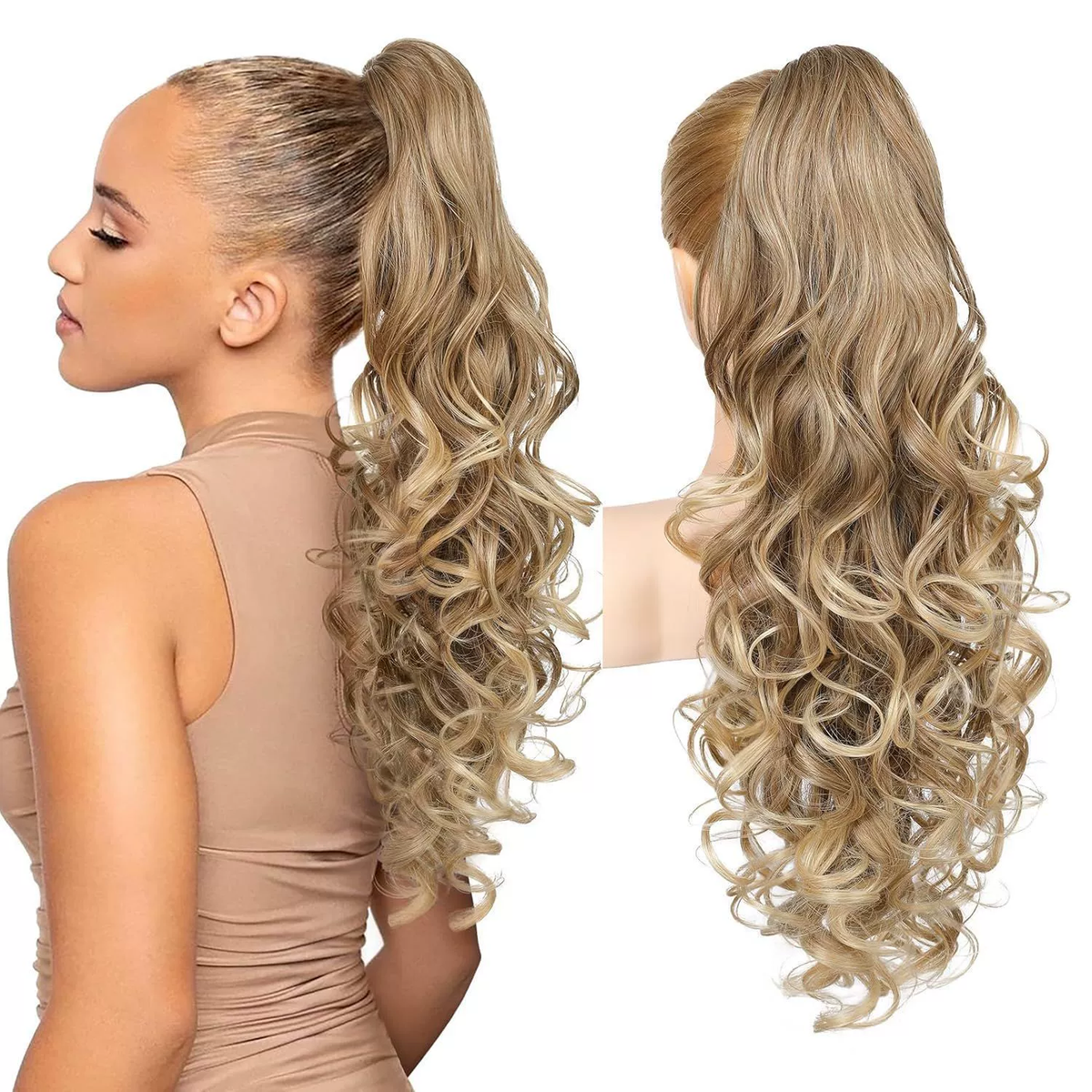 LunaLocks – Extensión de cola de caballo con ondas glamurosas