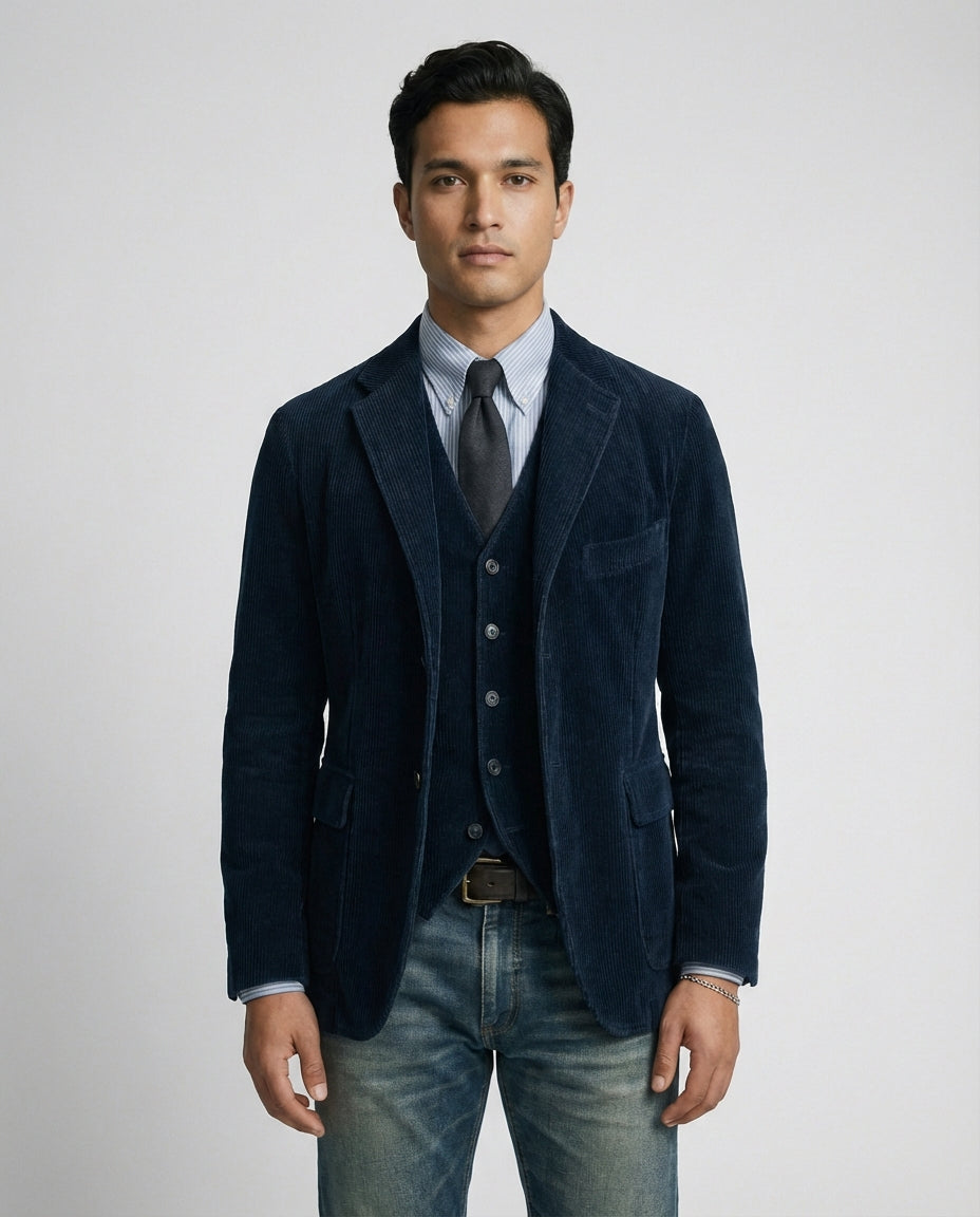 Harrington™ – Vintage-Cordblazer & Weste-Set