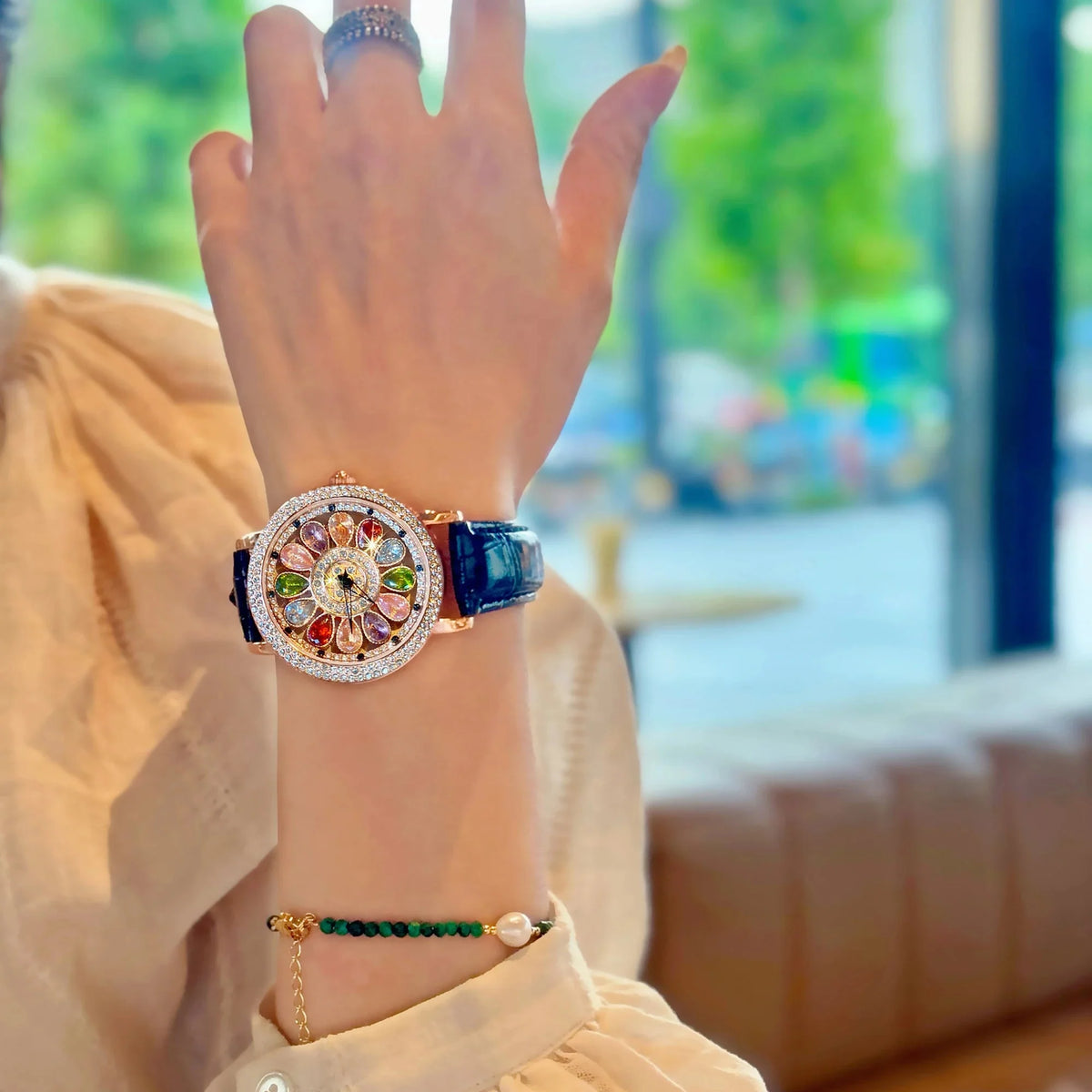 Blush Allure - Reloj de cuarzo Red Sunburst