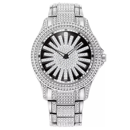 CrownElite – Luxuri öse rotierende Uhr im Diamant-Design
