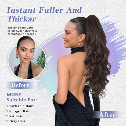 LunaLocks – Extensión de cola de caballo con ondas glamurosas