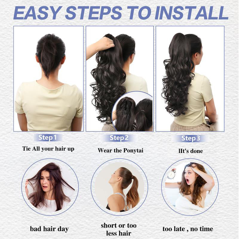 LunaLocks – Extensión de cola de caballo con ondas glamurosas