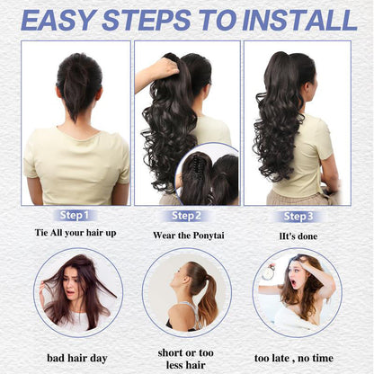LunaLocks – Extensión de cola de caballo con ondas glamurosas