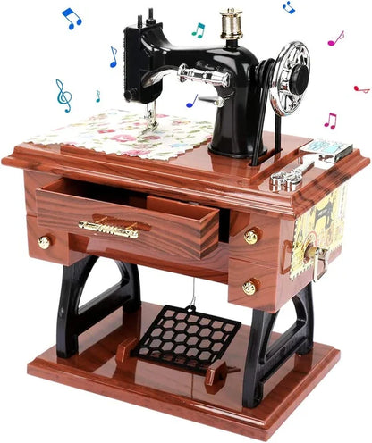 SewMelody – Caja de Música de Madera con Forma de Máquina de Coser