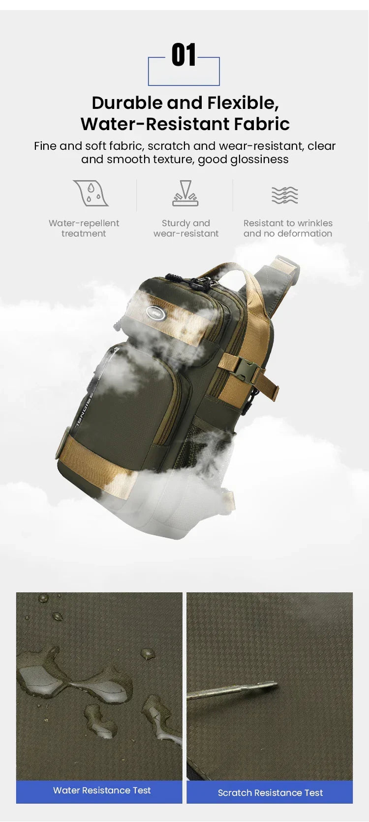 UrbanStride – Verstellbare, legere Reise-Brusttasche