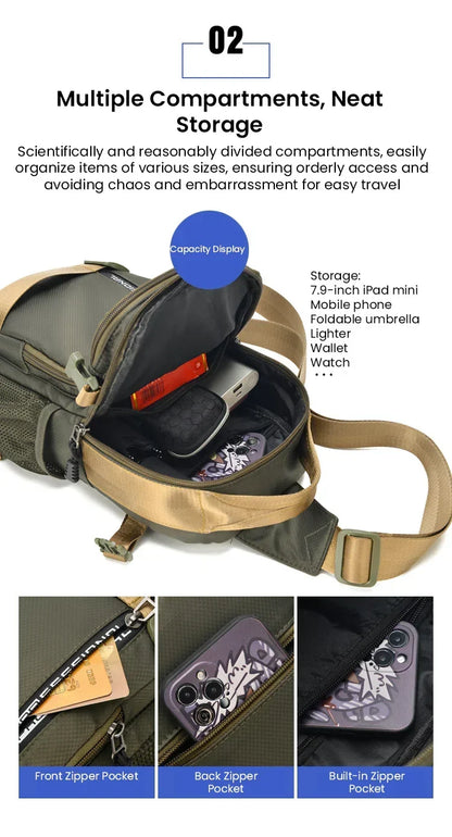 UrbanStride – Verstellbare, legere Reise-Brusttasche