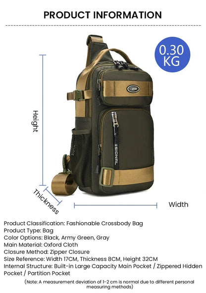 UrbanStride – Verstellbare, legere Reise-Brusttasche